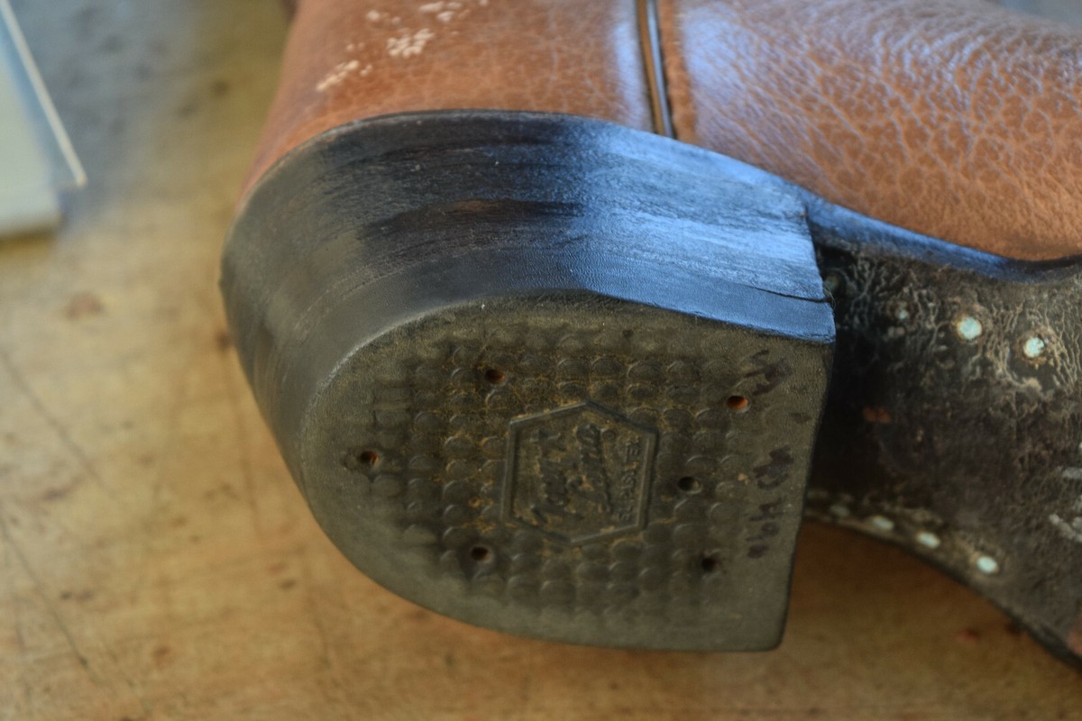 TONY LAMA Cowboy Western Boots Camel Brown Leather