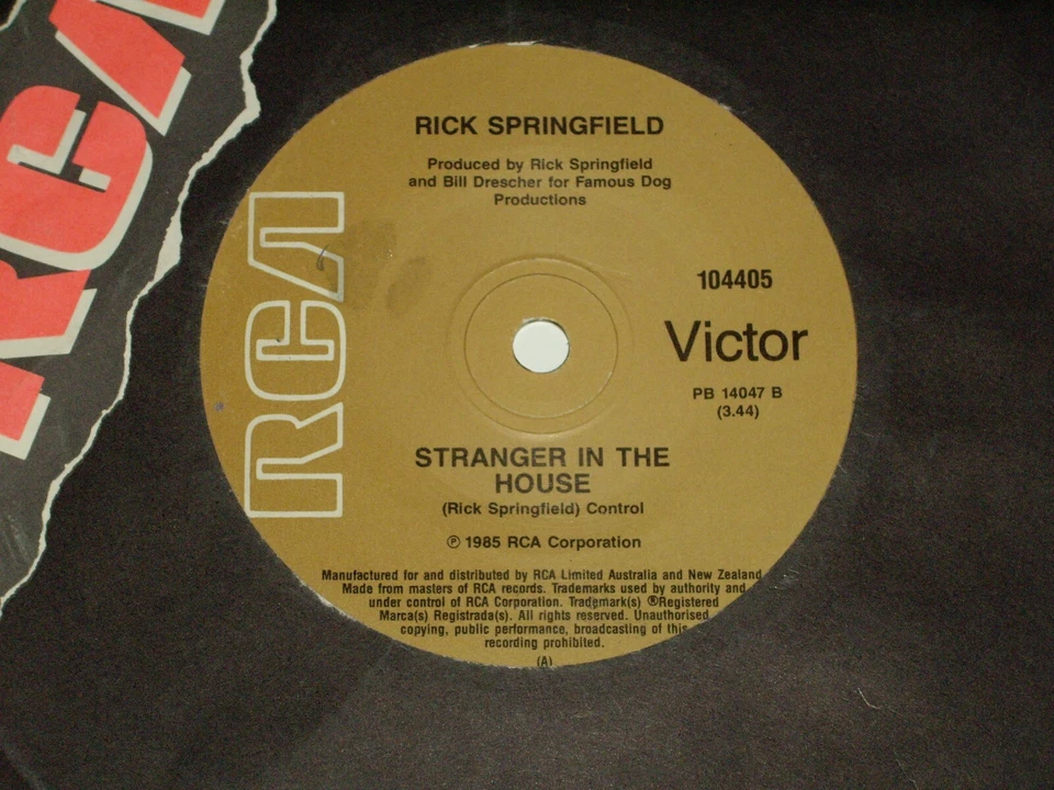 RICK SPRINGFIELD *OZ 7" 45 ' CELEBRATE YOUTH ' 1985 VGC+ - Image 2 of 2