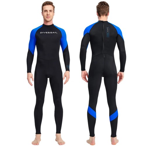 Costume da bagno uomo estivo manica lunga pezzo unico leggero traspirante spiaggia surf - Foto 5 di 26