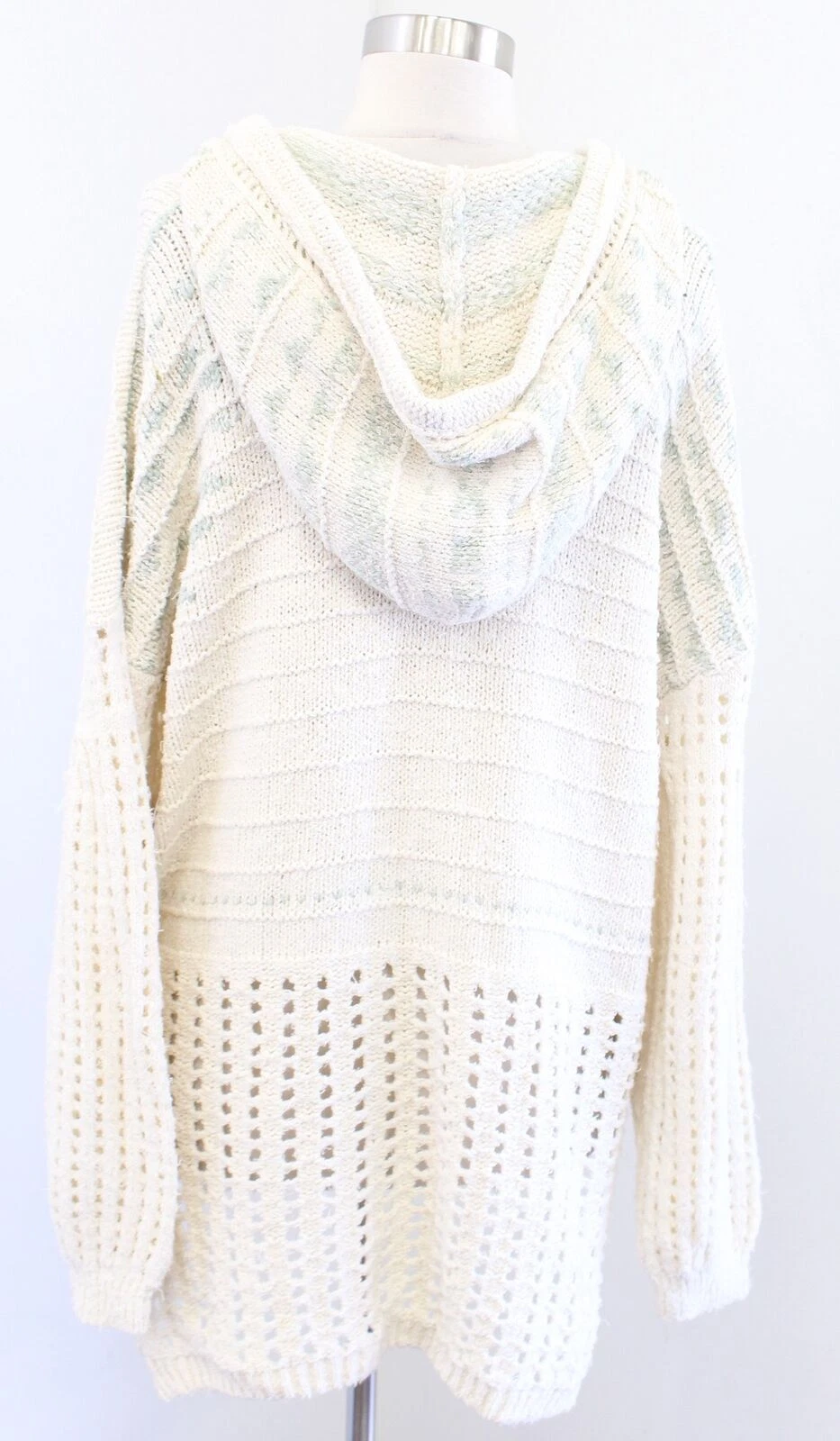 OFF WHITE Maglione con cappuccio all'uncinetto Free People One That I Want nuovo con etichette taglia M