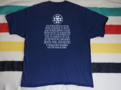 VTG Y2k 2000s Hanes Warhammer 40K Fantasy Faded Blue Promo Tee T-Shirt 2XL XXL - Picture 2 of 7