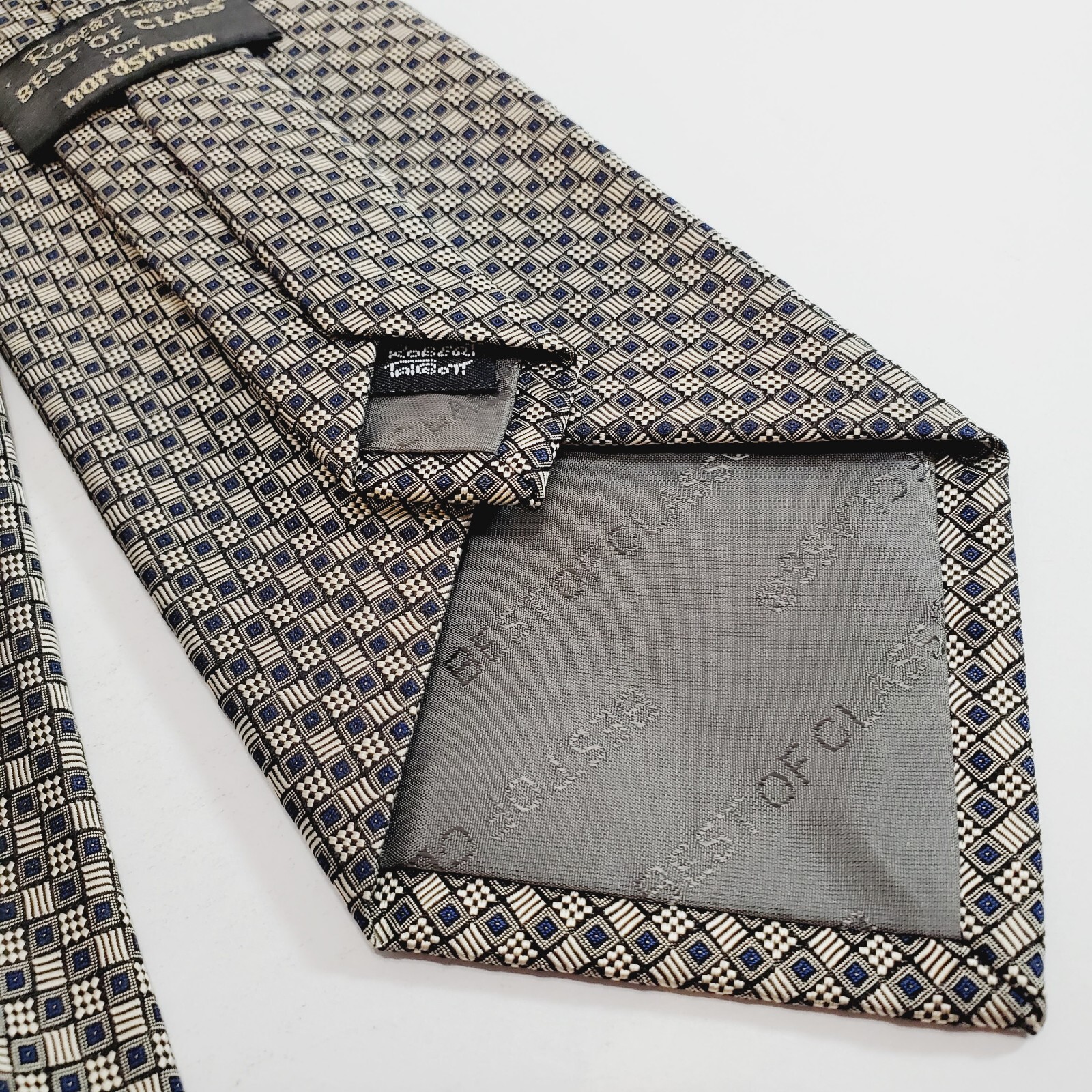 Robert Talbott Necktie Silver Geometric Pattern B… - image 4