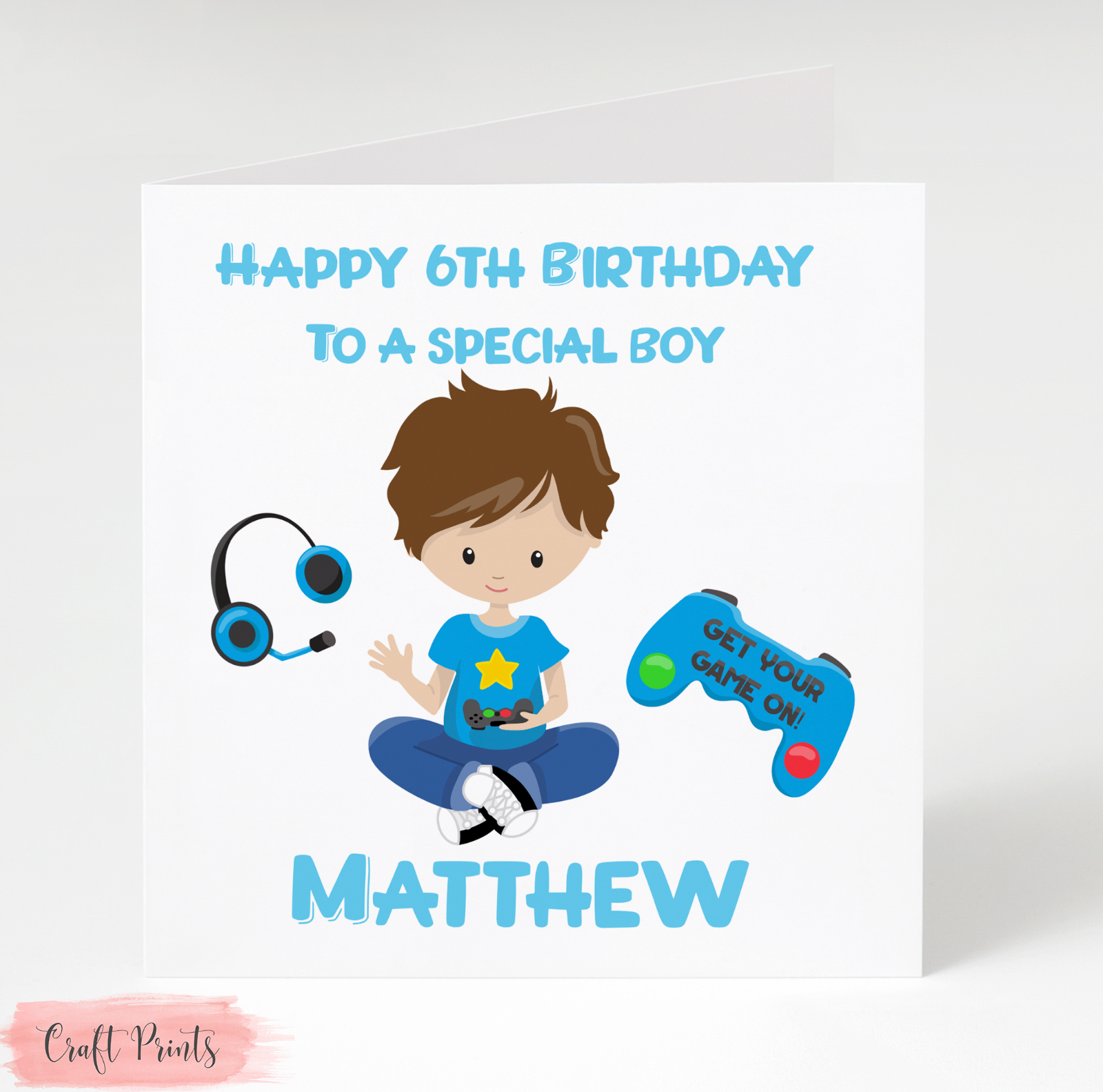 Personalised Boy Gamer Birthday Card Son Grandson Nephew 5th 6th 7th 8th 9th