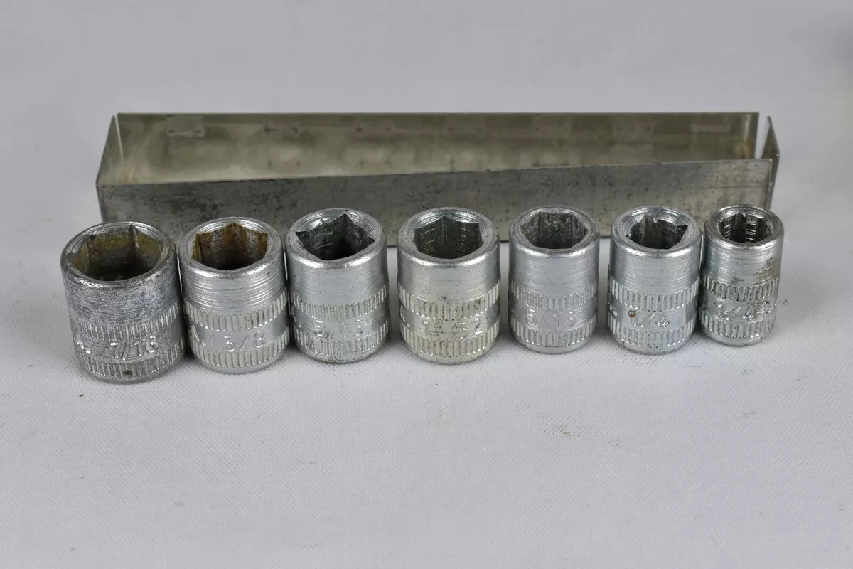 Vintage Sears Roebuck Co 1 4 Hex Drive Socket Set with Case 10 pc