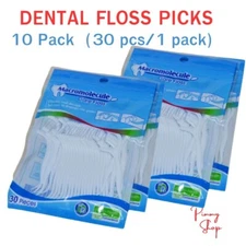 Dental Floss with Handle anti bacterial Convenient Easy to Carry Cleaning 10Pack