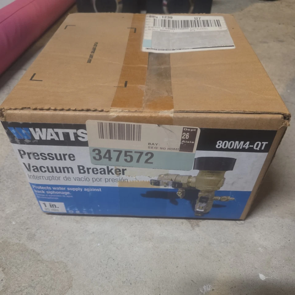 Watts 800M4QT 1" Pressure Vacuum Breaker Brand New in unopened box Free Shipping - Image 2 of 2