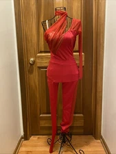 Kelle Red Contemporary Modern Jazz Dance Costume Teen Size Recital Chic & Trendy