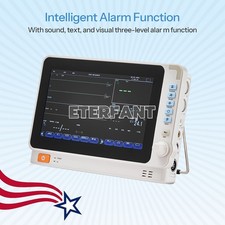 10-Inch Patient Vital Signs Monitor Multi-Parameter ECG/NIBP/TEMP/RESP/SPO2/PR