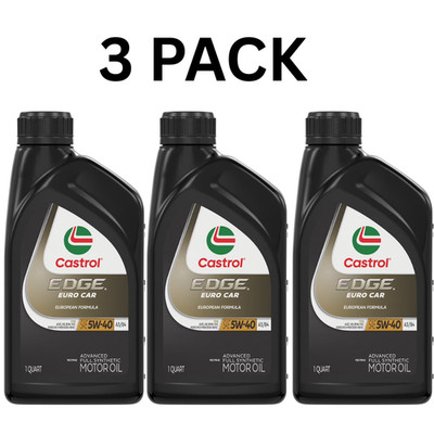 3x Castrol EDGE Euro 5W-40 A3/B4 Full Synthetic Motor Oil 1 Quart