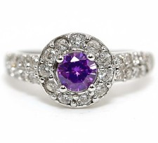 2CT Amethyst  Topaz 925 Solid Sterling Silver Ring Jewelry Sz 7