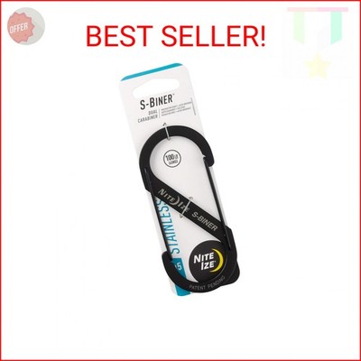 Nite Ize Size-5 S-Biner Dual Carabiner, Stainless-Steel, Black
