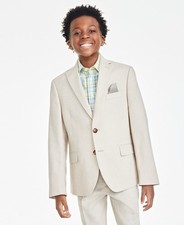 Big Boys Classic Fit Linen Suit Jacket - Khaki "16R"