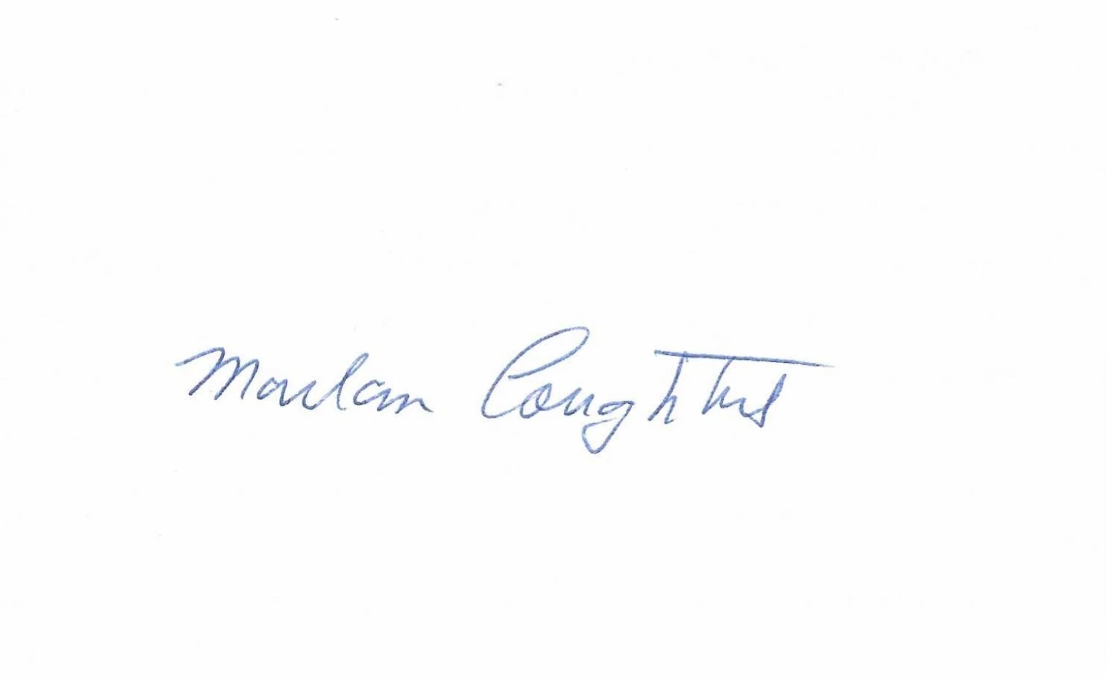 SIGNED 3x5 INDEX CARD OF MARLAN COUGHTRY (DECEASED 2016)! GREAT AUTOGRAPH! - product detail image 1