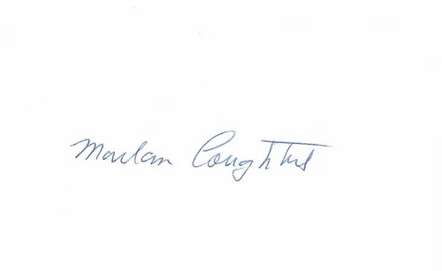 SIGNED 3x5 INDEX CARD OF MARLAN COUGHTRY (DECEASED 2016)! GREAT AUTOGRAPH! - product listing photo