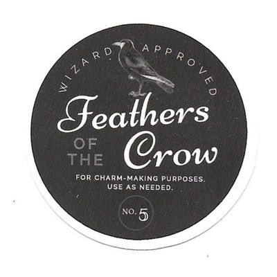 Feathers of the Crow Sticker Wizard Approved Charm Making Vinyl Die Cut Goth