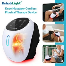 Cordless Knee Massager Heated Vibration Red Light Therapy W/ LED Screen for Pain