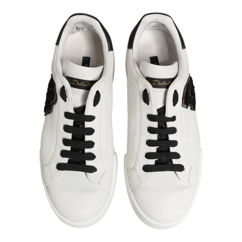 Tênis DOLCE & GABBANA couro branco logotipo DG cano baixo EU41/US8 620usd - Imagem 3 de 4