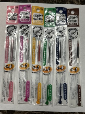 VALUE! 6X  HI-TEC-C Coleto Refills 6 Colors PILOT Pens  0.4mm  Pencil