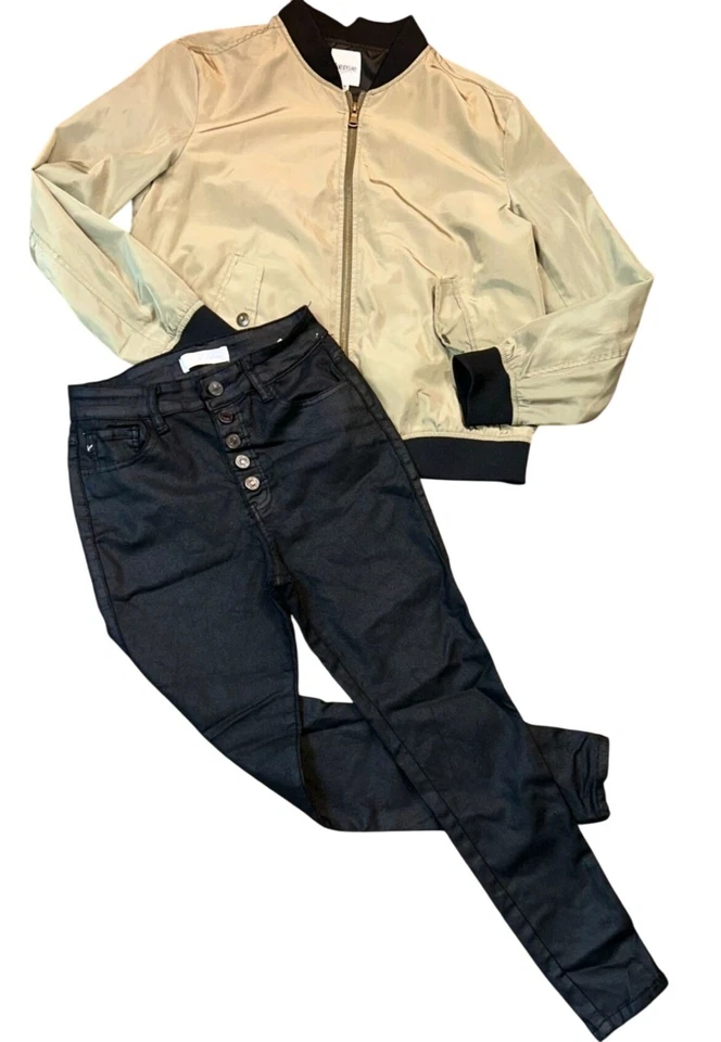 Chaqueta cortavientos bomber manga larga Kensie talla mediana Foto 2 de 4