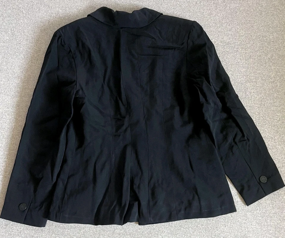 Blazer Chanel Mujer 44 EE. UU. 8 Negro Lana Forro Seda Hecho en Francia 01P Clásico  Foto 2 de 4