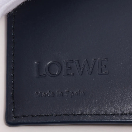 Loewe Anagram Tri Fold Leather Compact Wallet Navy Blue - Picture 8 of 9