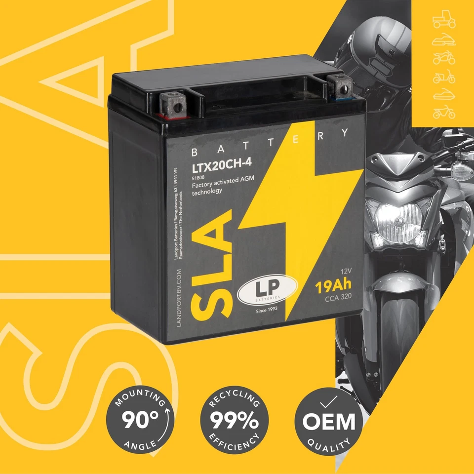 LP SLA LTX20CH-4 Ready To Use Starter Battery 12V,19Ah With AGM Technology - Image 3 of 4
