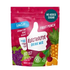 FlavCity Fruit Punch Electrolytes Powder Packets - 28 Hydration - No... 