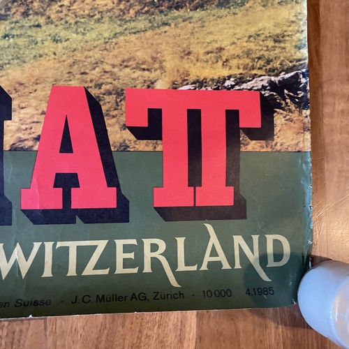 Vintage Original 1974 SWITZERLAND - ALPS Travel Poster art Zermatt 25x40 - Picture 12 of 13