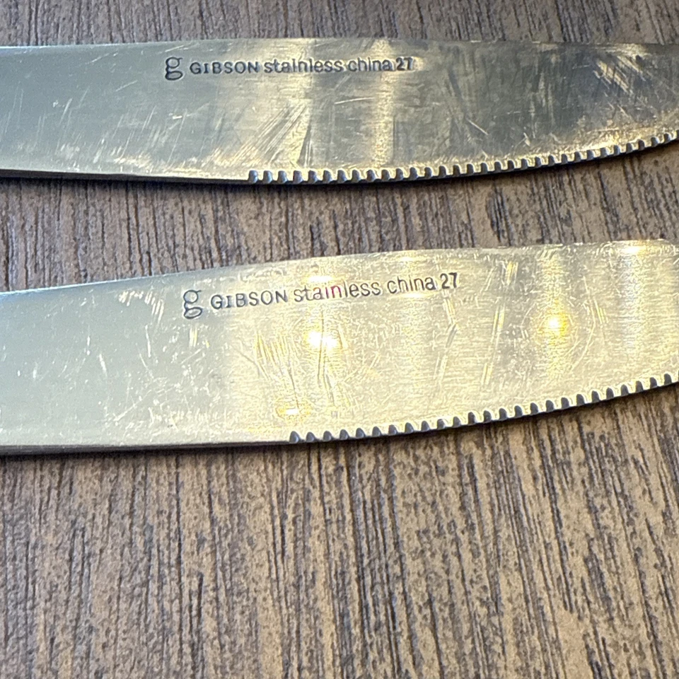 Juego de cubiertos de acero inoxidable Gibson ABBEVILLE 12 piezas cuchillos de cena descontinuar Foto 2 de 4