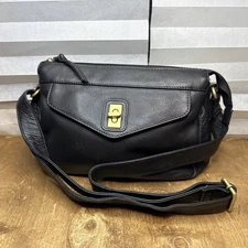 Great American Leather Works Black Leather Purse Bronze Hardware