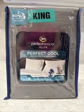 6 Pc KING Dark Gray Serta Perfect Sleeper Elite Prochill Cooling Sheet Set NEW