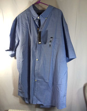 Van Heusen Mens Tall Fit Button Down Light Blue SS Shirt. Size 2 XL 19 1/2 NWT