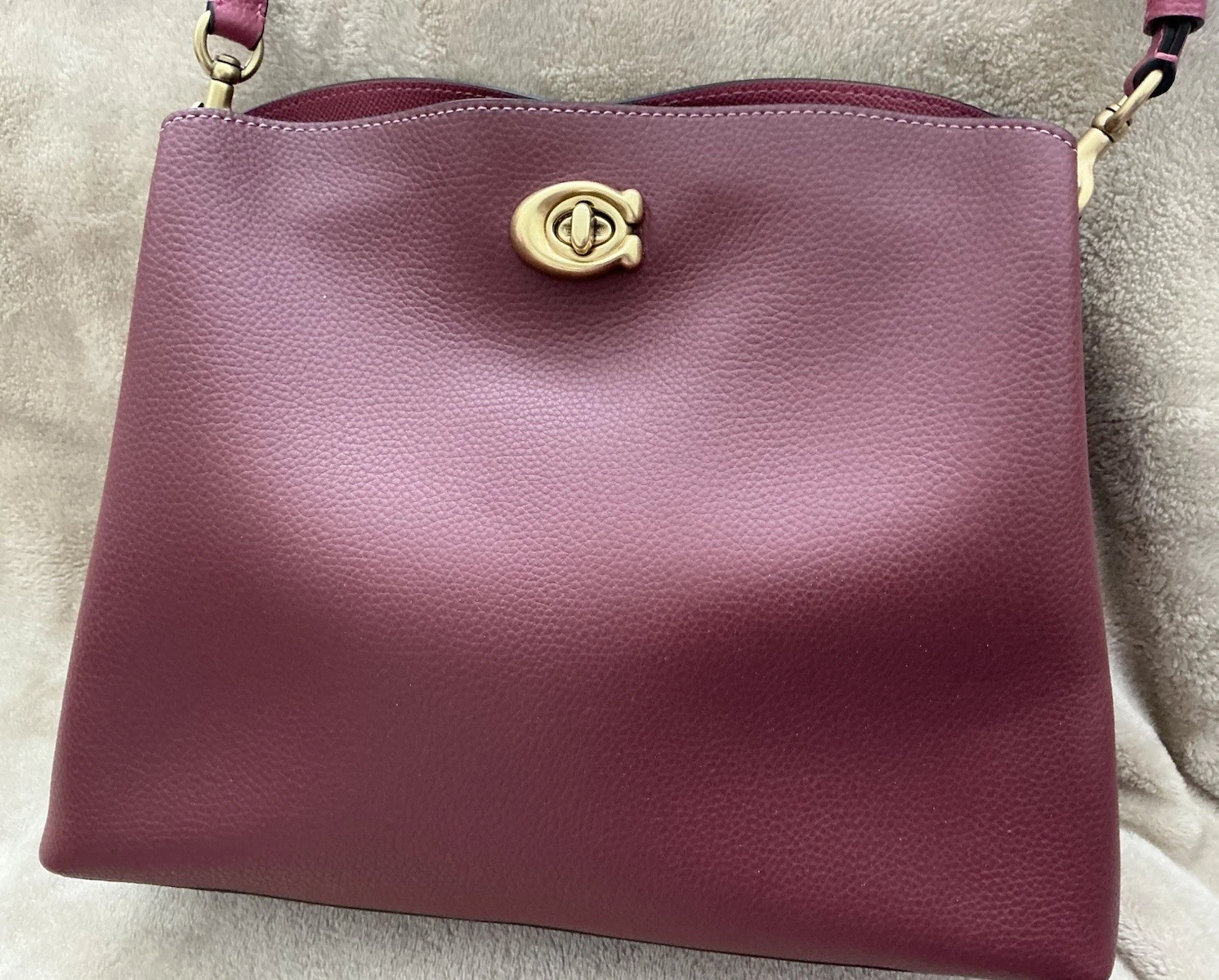 Coach Salice Secchiello Borsa Borsetta Borsetta Pelle Vino
