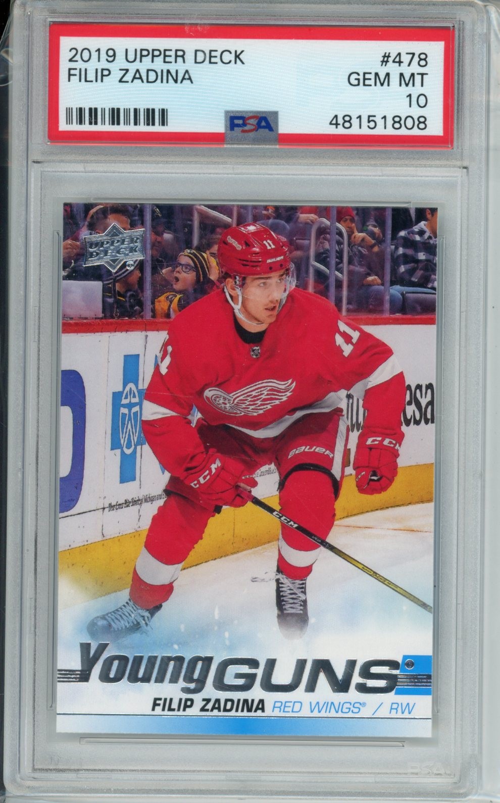 2019-20 Upper Deck #478 Filip Zadina Young Guns PSA 10