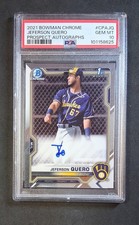 Jeferson Quero 2021 1st Bowman Chrome Autograph Auto PSA 10 Milwaukee Brewers