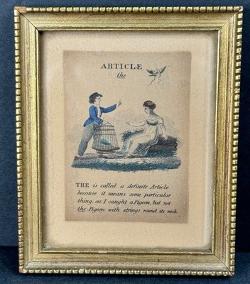 Vintage Mini Framed Grammar Print  Article: The  Definite Article Wall Decor