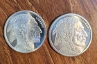 Lot of 2, 1oz One Ounce .999 Silver Buffalo/Indian Round Proof