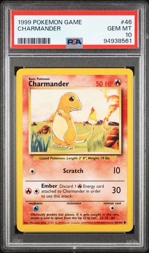 POKEMON GAME BASE SET CHARMANDER 1999 #46 PSA 10 GEM MINT
