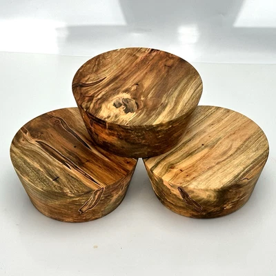 BUCKLEY SHOP WORKS 3 SPALTED MAPLE BOWL BLANKS, 6”x2.5”, WOOD LATHE TURNING STOCK, BULK LISTING
