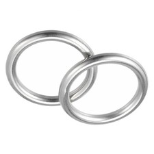 50mm ID 8mm Thick Welded O-Ring Round Craft 316 Stainless Steel , 2Pcs