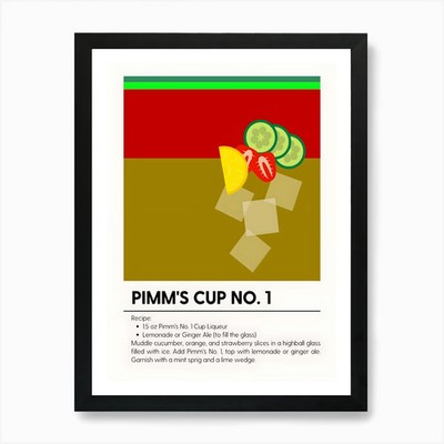 Pimm'S Cup No 1 2 Art Print Framed Wall Art Poster Canvas Print Picture