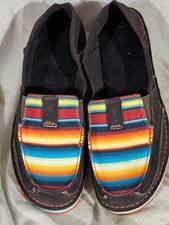 Women's Ariat Cruisers Loafers Shoes Leather Western Print 10021153 Size 11