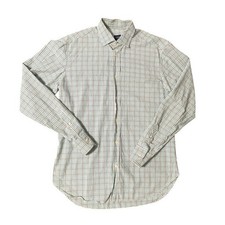 Culturata Roma Tailored Fit LS Button Up Shirt Italy Plaid Green Size 40/Medium