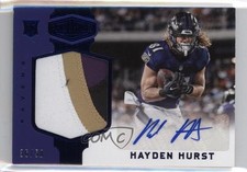 2018 Panini Plates & Patches Rookie Blue 36/50 Hayden Hurst #217 Patch Auto 2j2