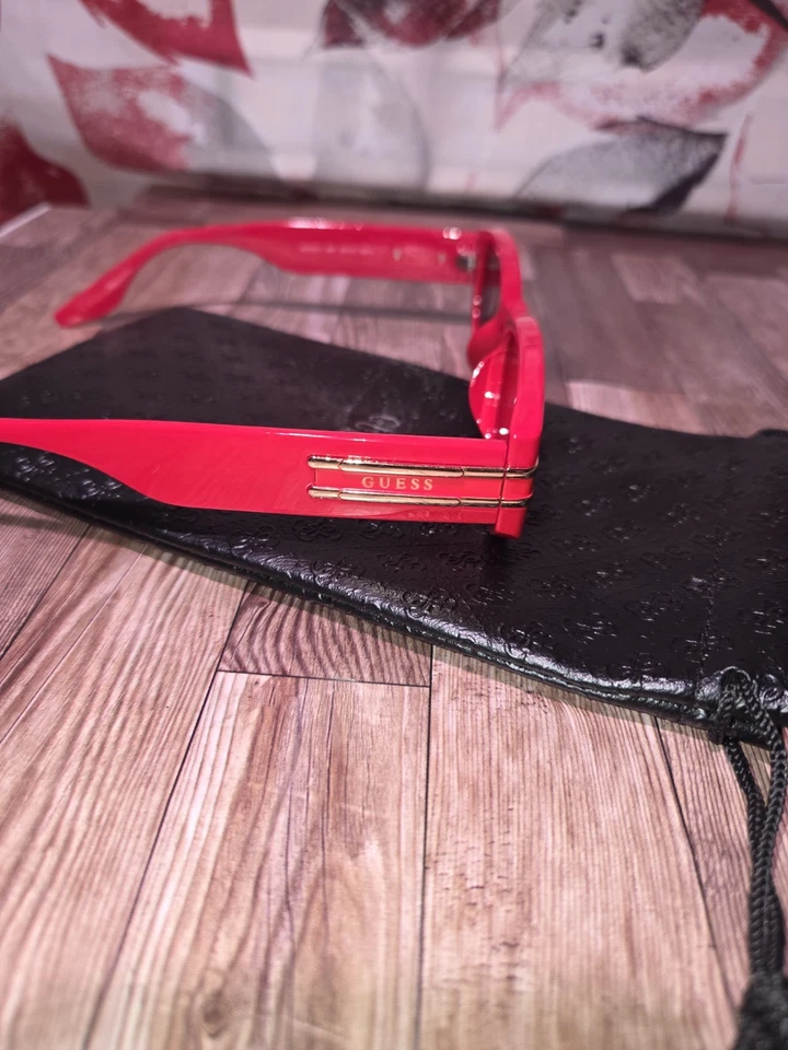 Gafas de sol de lujo de diseñador Guess GO00071 66F rojo dorado acetato degradado Foto 4 de 4