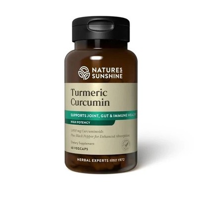 Natures Sunshine Turmeric Curcumin 1000mg Joint Immune Support 60 Caps Exp 09/27