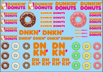 1:64 HOTWHEELS Dunkin Donuts set water decal