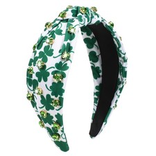 Budsmile St. Patrick's Day Headbands Green Shamrock 1 Count Pack of 1 , C-10