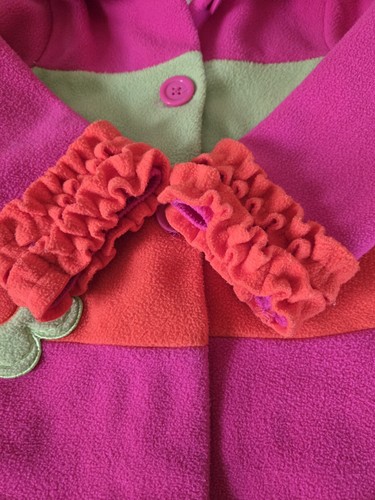 Goodlad Girl’s Size 2T Fleece Colorblock Swing Coat Pink Multicolor - Picture 5 of 7