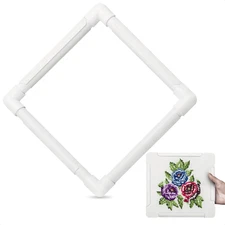 11 Inch Plastic Embroidery Hoop Snap Needlework Frame White Plastic Sewing